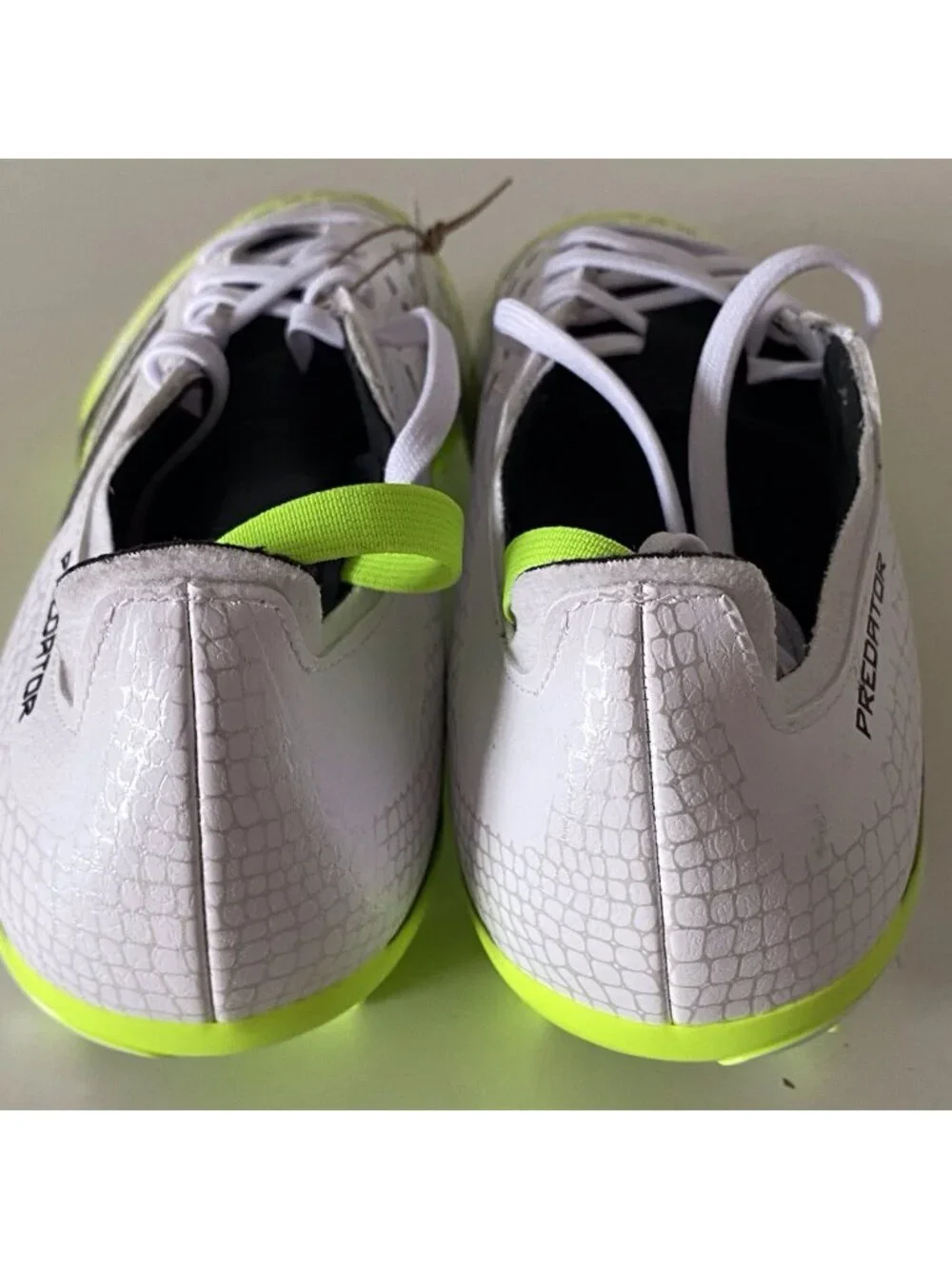 Adidas Predator League FT FG/MG Soccer Cleats JI1111 White Yellow Men’s Sz 8‎
